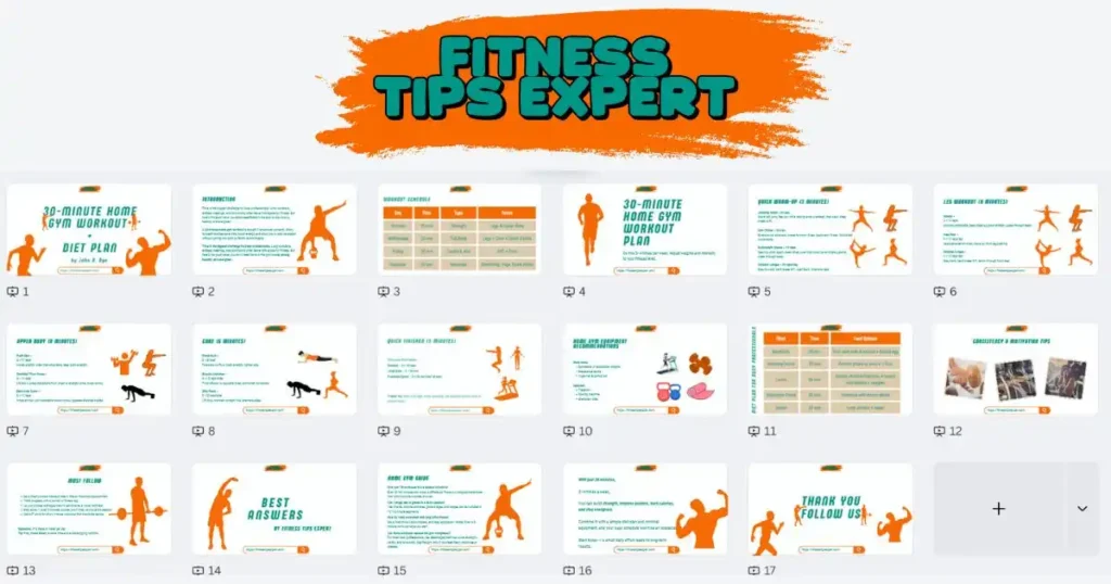 Preview of 30-minute home gym workout PDF for busy professionals